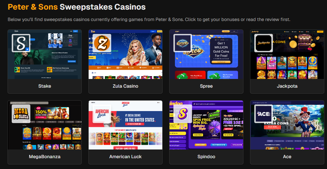 DailyCashList game provider and sweepstakes casino page
